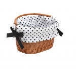 Vložka do košíka biela s čiernymi bodkami a stužkami